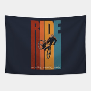 Retro Ride On The Wild Side Mountain Bike Art Tapestry