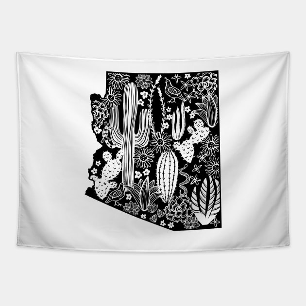 Arizona Cacti and Wildlife Tapestry by robyriker