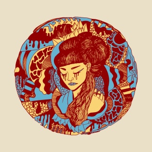 Pastel Cream Circle of The Geisha T-Shirt