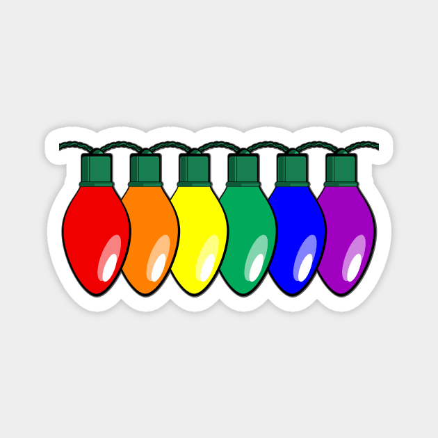 LGBTQ Pride Christmas Lights Magnet by wheedesign