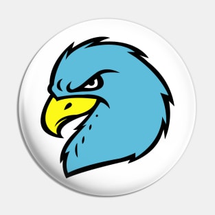 Angry Blue Eagle Logo Pin