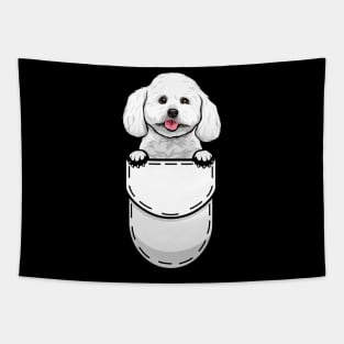 Funny Bichon Frise Pocket Dog Tapestry