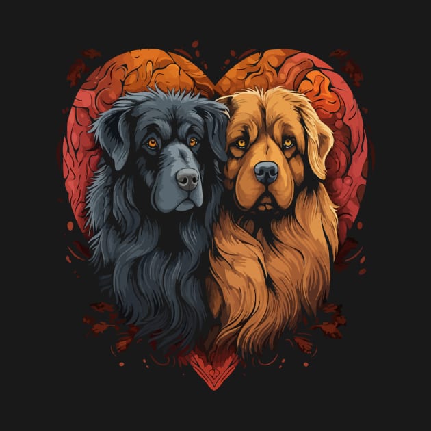 Tibetan Mastiff Couple Valentine by JH Mart