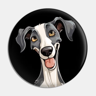 Cartoon Galgo Espanol Greyhound Spanish Pin