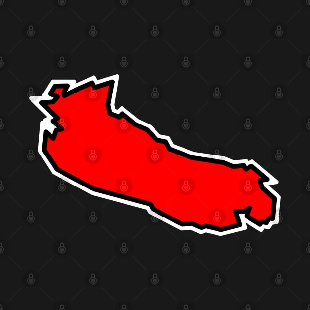 Gabriola Island in a Spicy Red Colour - Simple Silhouette - Gabriola Island by City of Islands