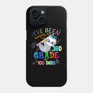100 Days Of School Sloth Hanging Out In 3Rd Grade Student Phone Case