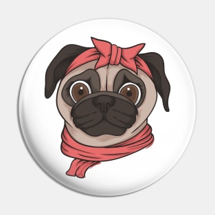 Dog Pug design Pin