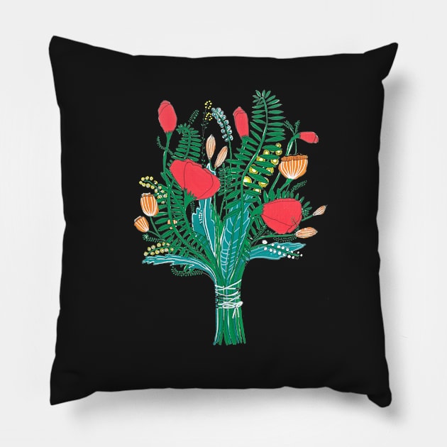 Flowers Pillow by DoodlesAndStuff