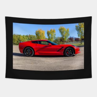 Red Sports Car Side View Tapestry