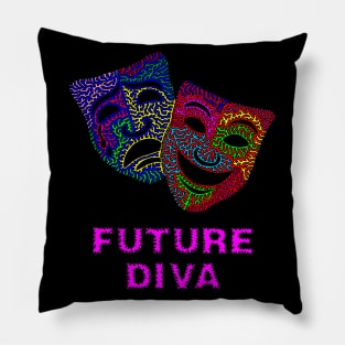 Future Diva - Comedy and Tragedy Masks Pillow