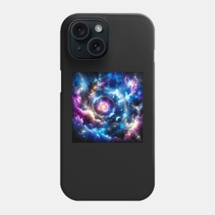 Celestial Dance: Spiral Galaxies and Cosmic Waves Phone Case