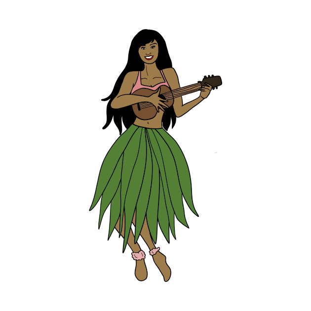 This Beautiful Hawaiian Lady playing the ukulele by dukito