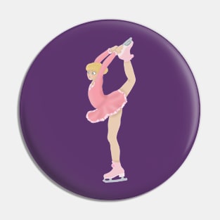 Pink figure skater biellmann spin Pin