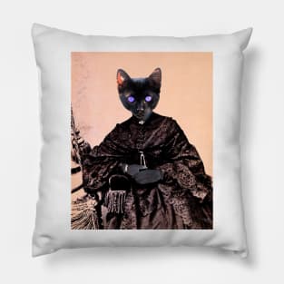 Black Cat Widow Pillow