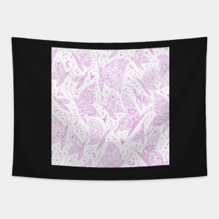 Paisley butterflies white-pink Tapestry