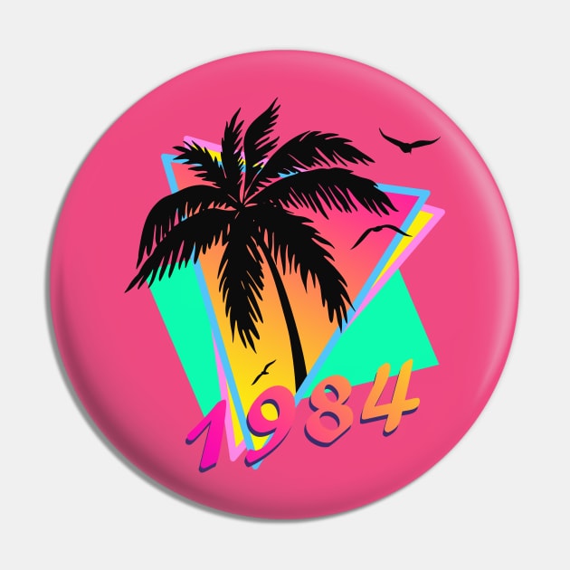 1984 Tropical Sunset Pin by Nerd_art