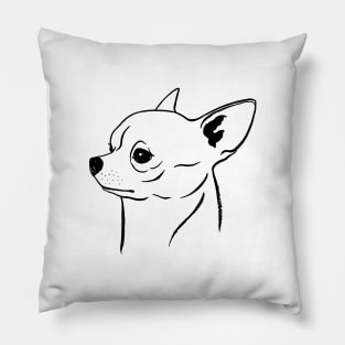 Chihuahua (Black and White) Pillow