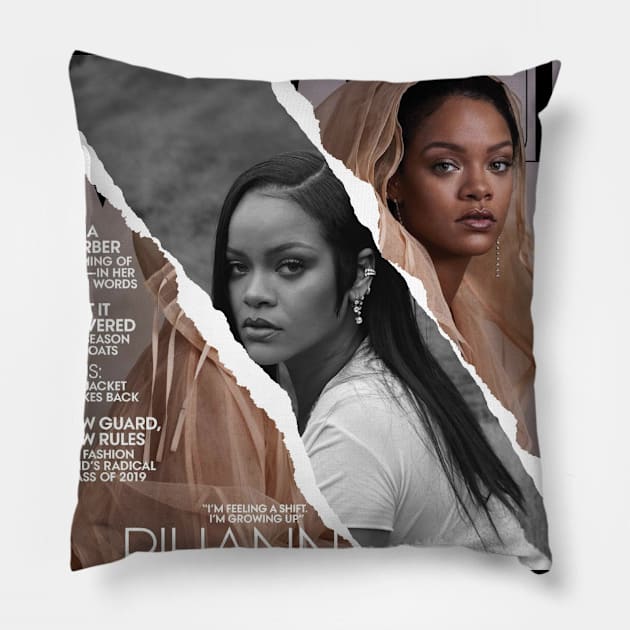 Rihanna Collage Art Pillow by nurkaymazdesing