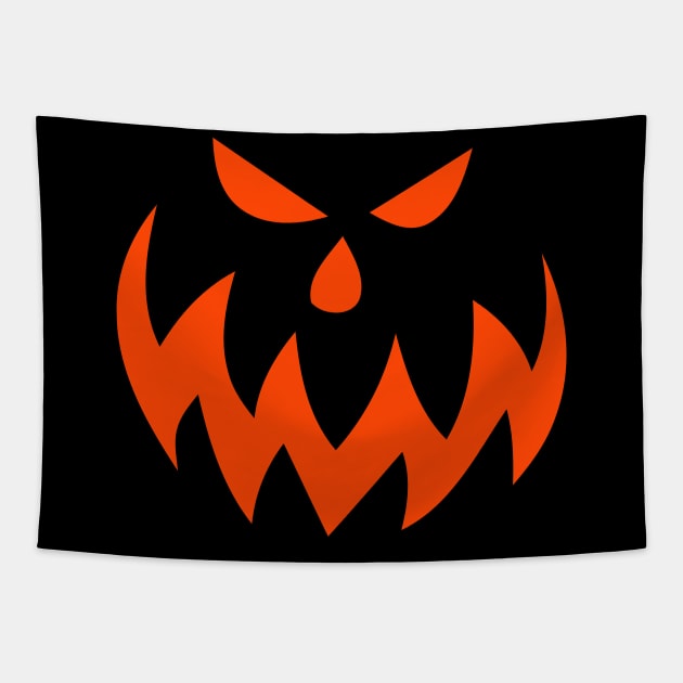 Jack O' Lantern Pumpkin Face Tapestry by koolteas