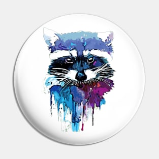 Cool racoon ART Watercolor print Pin