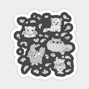 Spooky Grey Chonky Cats Magnet