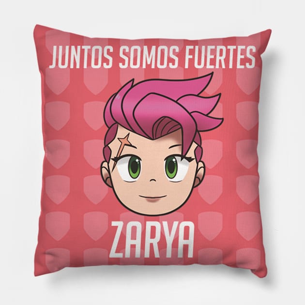 Zarya chibi OW (Spanish) Pillow by DawnDarling