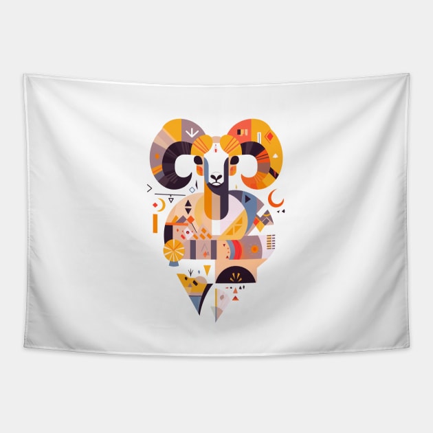 Dynamic Aries Zodiac Design Tapestry by saveasART