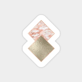 Diamond rose gold marble - golden shimmer Magnet