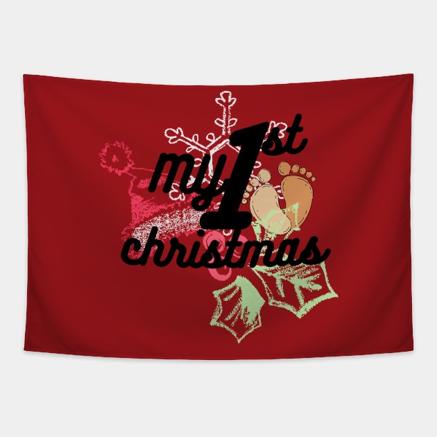 First Christmas Present Tapestry by Masterpiece Yourself