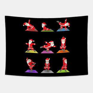 santa funny yoga mask design,mask maker gifts,mask maker quarantine 2020, quarantine Tapestry