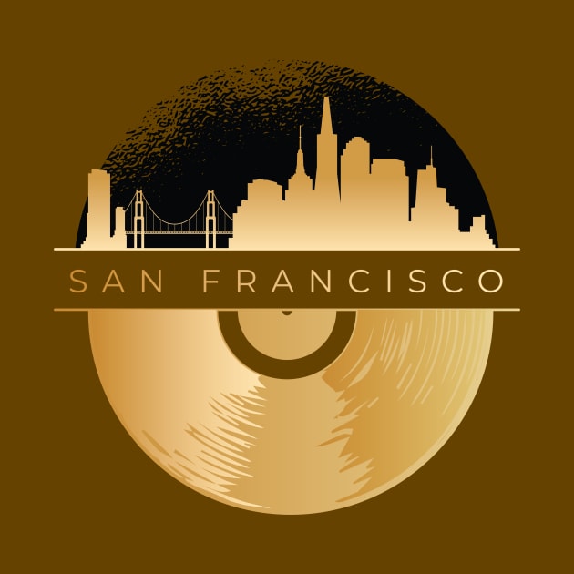 San Francisco Skyline Vinyl Record by LR_Collections