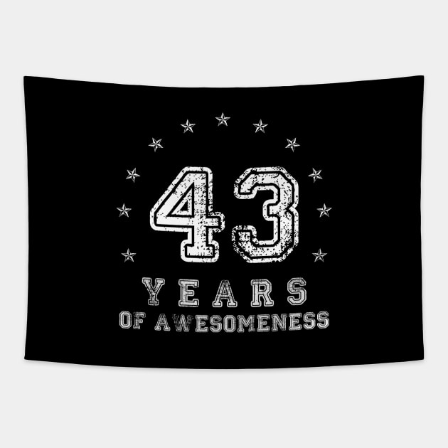 Vintage 43 years of awesomeness Tapestry by opippi