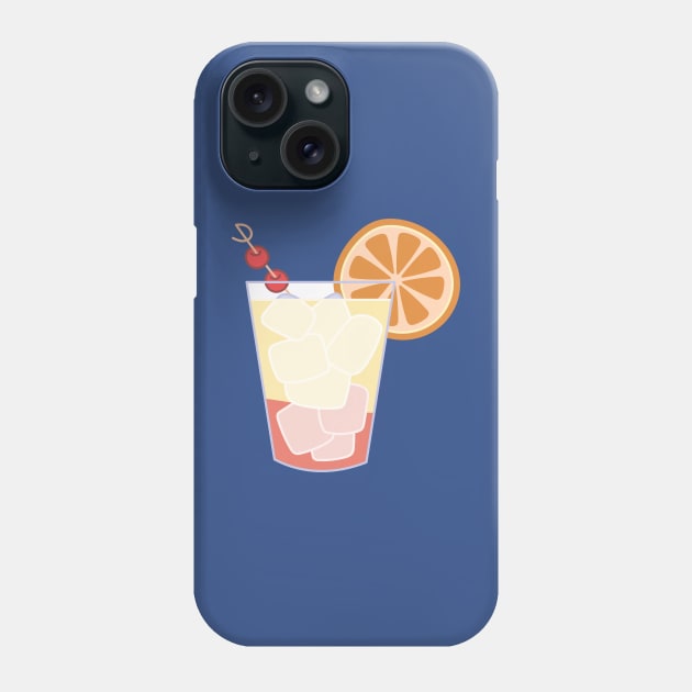 Tequila Sunrise Cocktail Phone Case by Vintage White Rose Bouquets