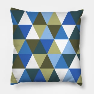Blue and Green Geometric Pattern Pillow