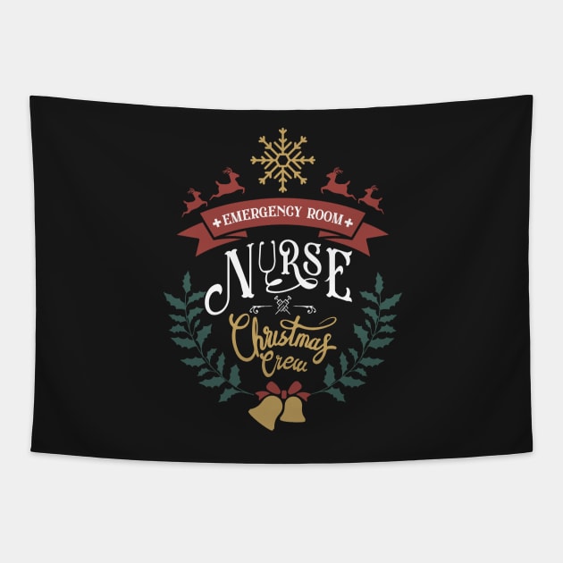 Emergency room nurse christmas crew cool Tapestry by enigmatyc