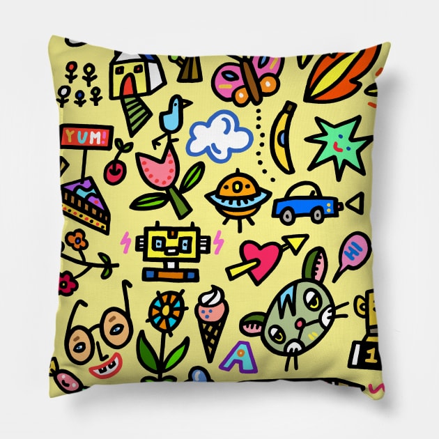 Doodle Mix Pillow by AdrianaStore