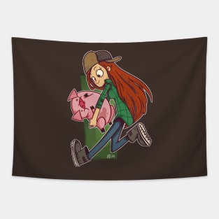 Wendy and Waddles Tapestry