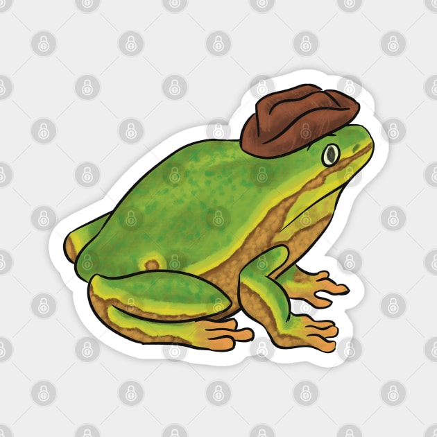 Cowboy Hat Frog Magnet by danyellysdoodles