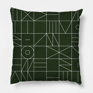 My Favorite Geometric Patterns No.6 - Deep Green Pillow