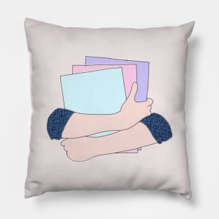 Hands Embracing Books - Hands Holding Books Pillow