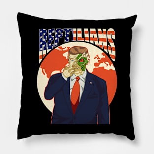 Reptilians Run the World Pillow