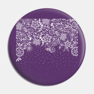 Elegant white lace floral and confetti design Pin