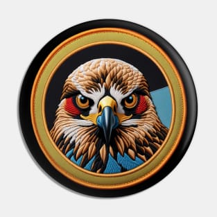 Colorful Hawk Embroidered Patch Pin