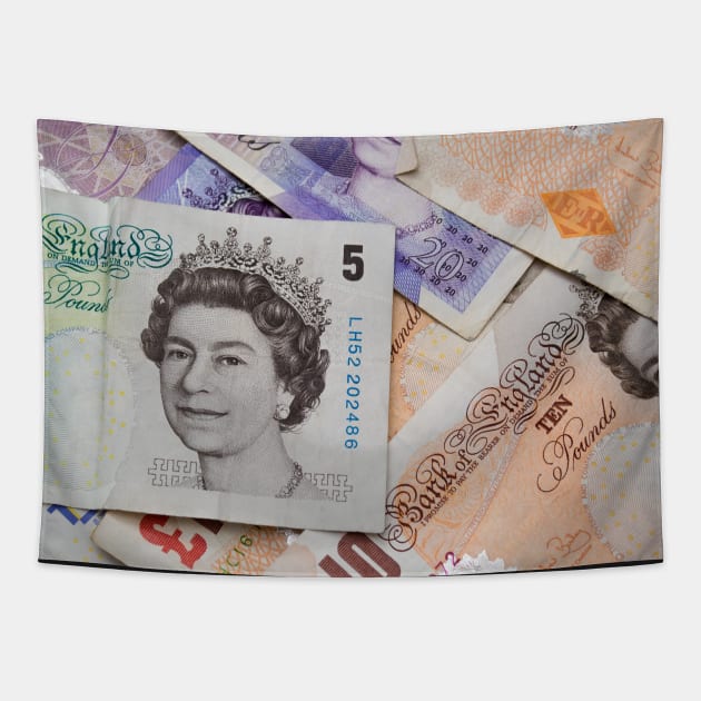 UK Five, Ten and Twenty Pound Notes Tapestry by Russell102