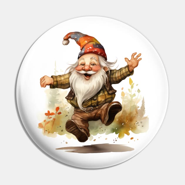 Autumn Happy Gnome #10 Pin by Chromatic Fusion Studio