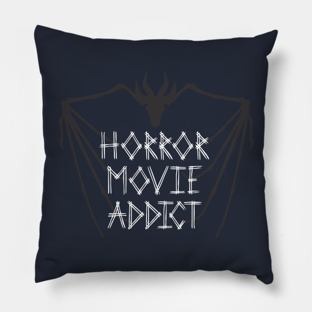 Horror movie addict Pillow by CreativeIkbar Prints