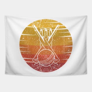 Retro Cricket Art Tapestry