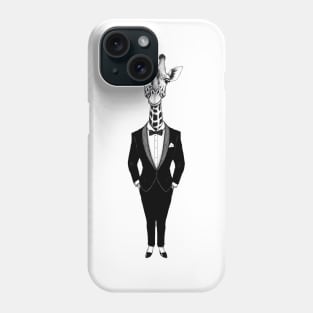 Elegant Giraffe Wearing A Tuxedo Phone Case