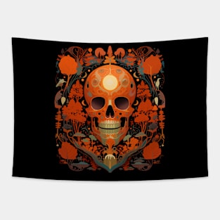 Halloween Day of the Dead Red Sugar Skull Tapestry