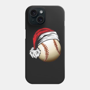 Christmas Baseball Ball With Santa Hat Funny Sport X-mas graphic Phone Case